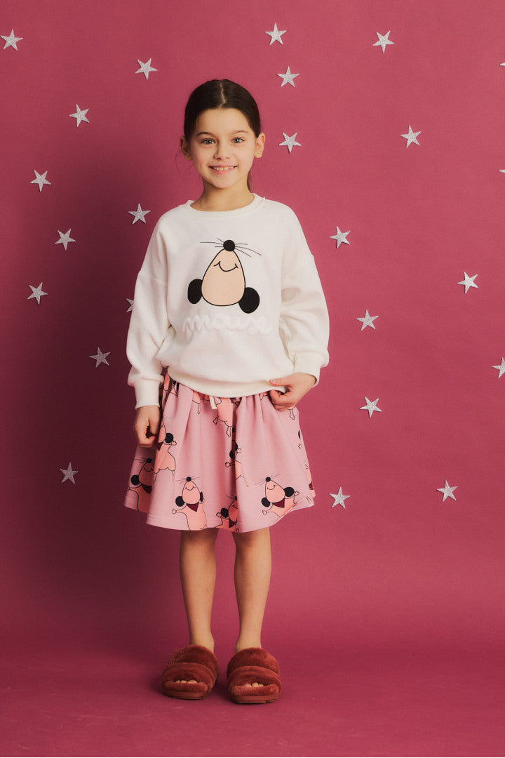 Dear Sophie Pullover velvet Mouse white