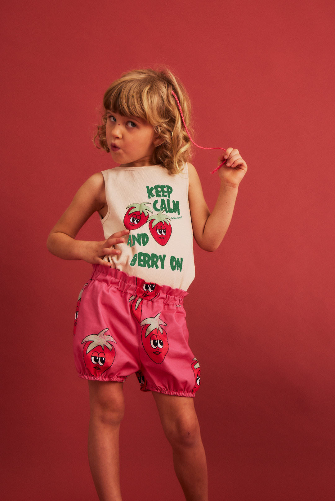 Dear Sophie Strawberry rib Top