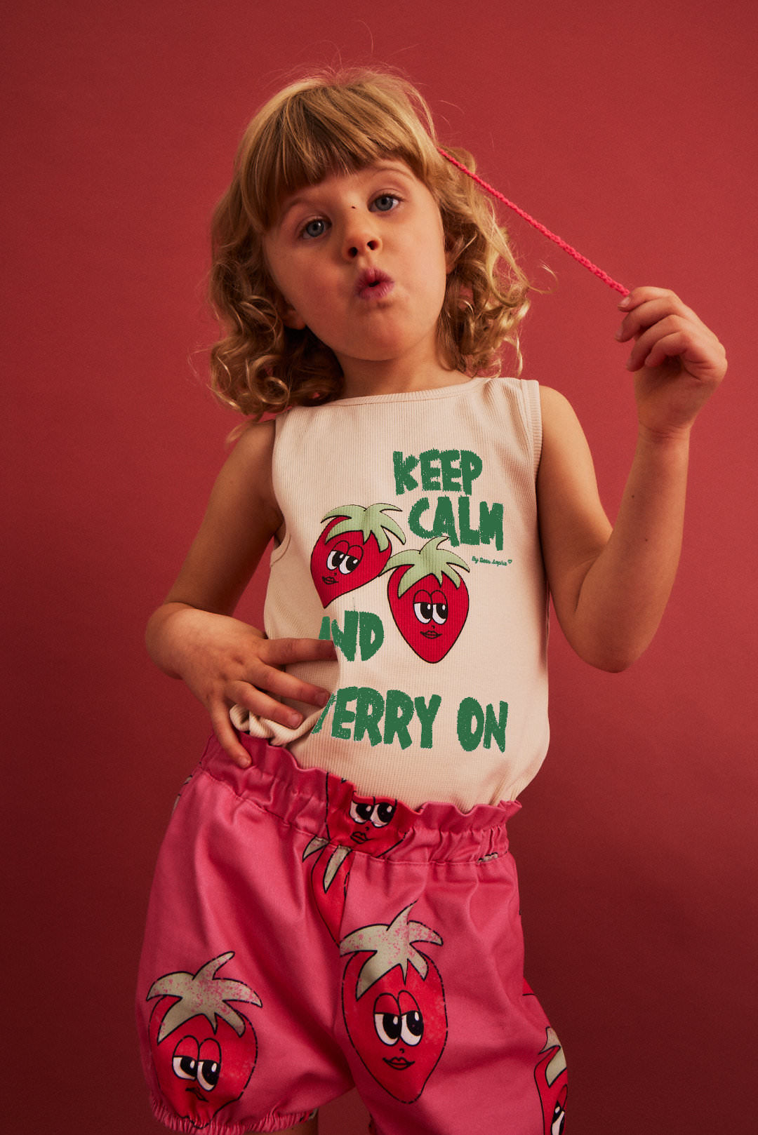 Dear Sophie Strawberry rib Top