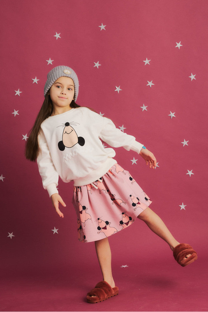 Dear Sophie Pullover velvet Mouse white