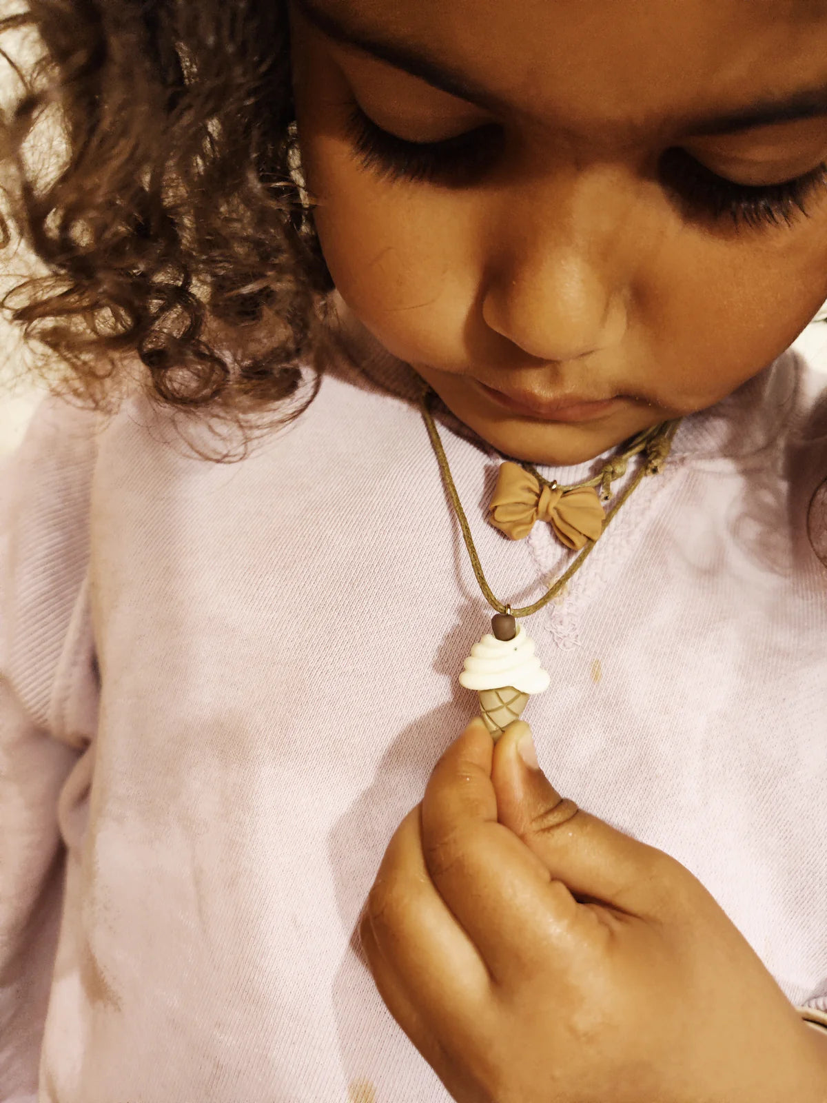 Mrs.Ertha 3 Necklaces Icecream+Strawberry+ Bow