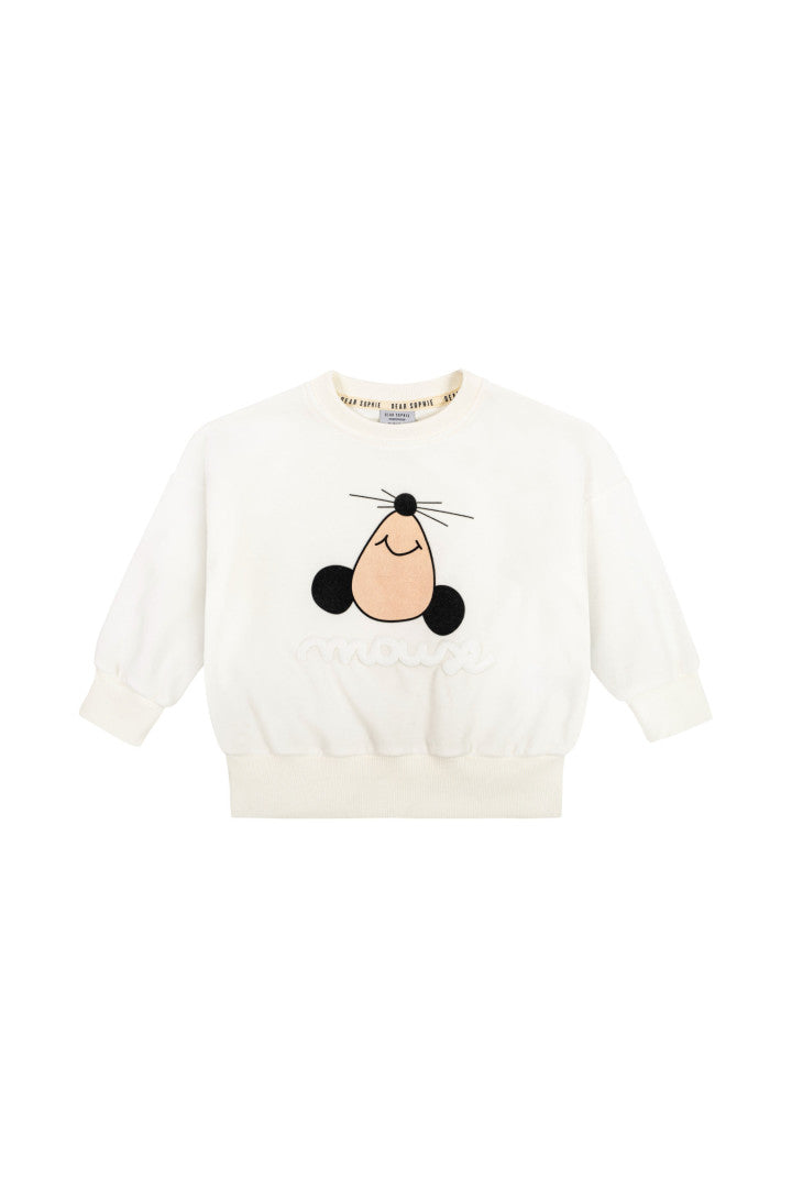 Dear Sophie Pullover velvet Mouse white