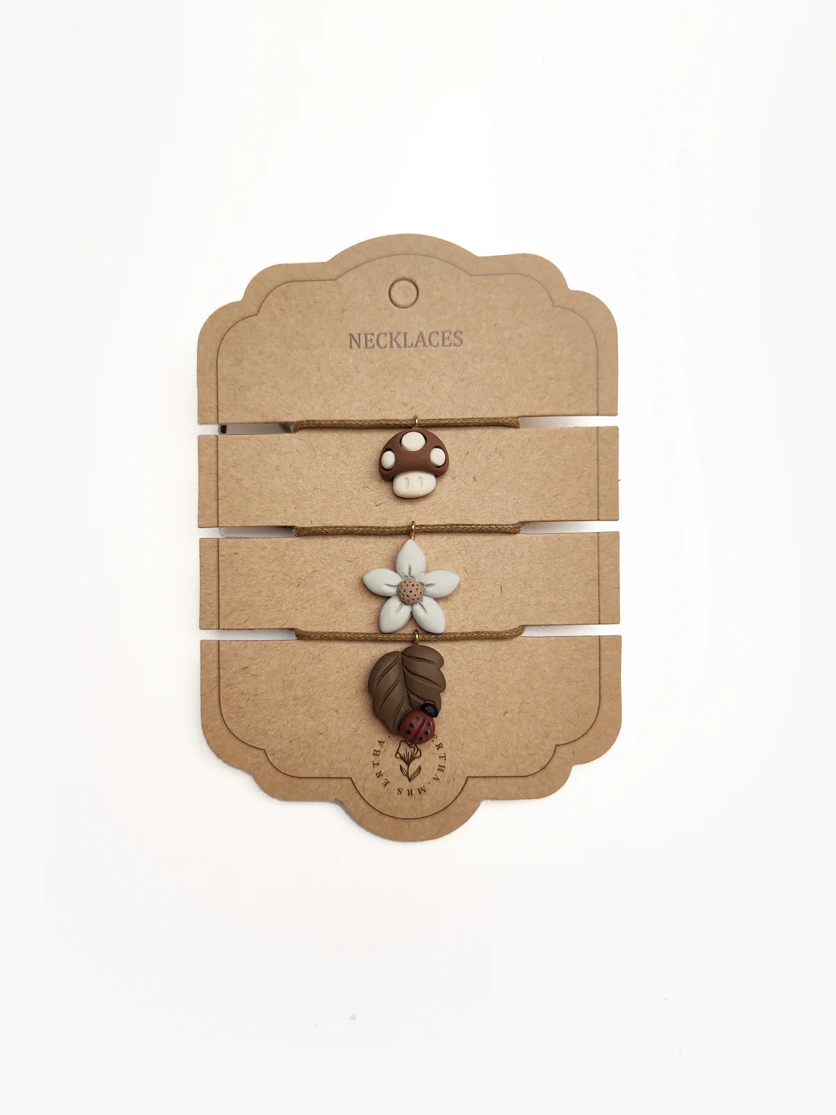 Mrs.Ertha 3 Necklaces Mushroom+Flower+Leaf