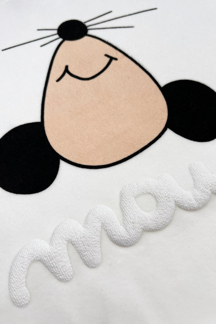 Dear Sophie Pullover velvet Mouse white