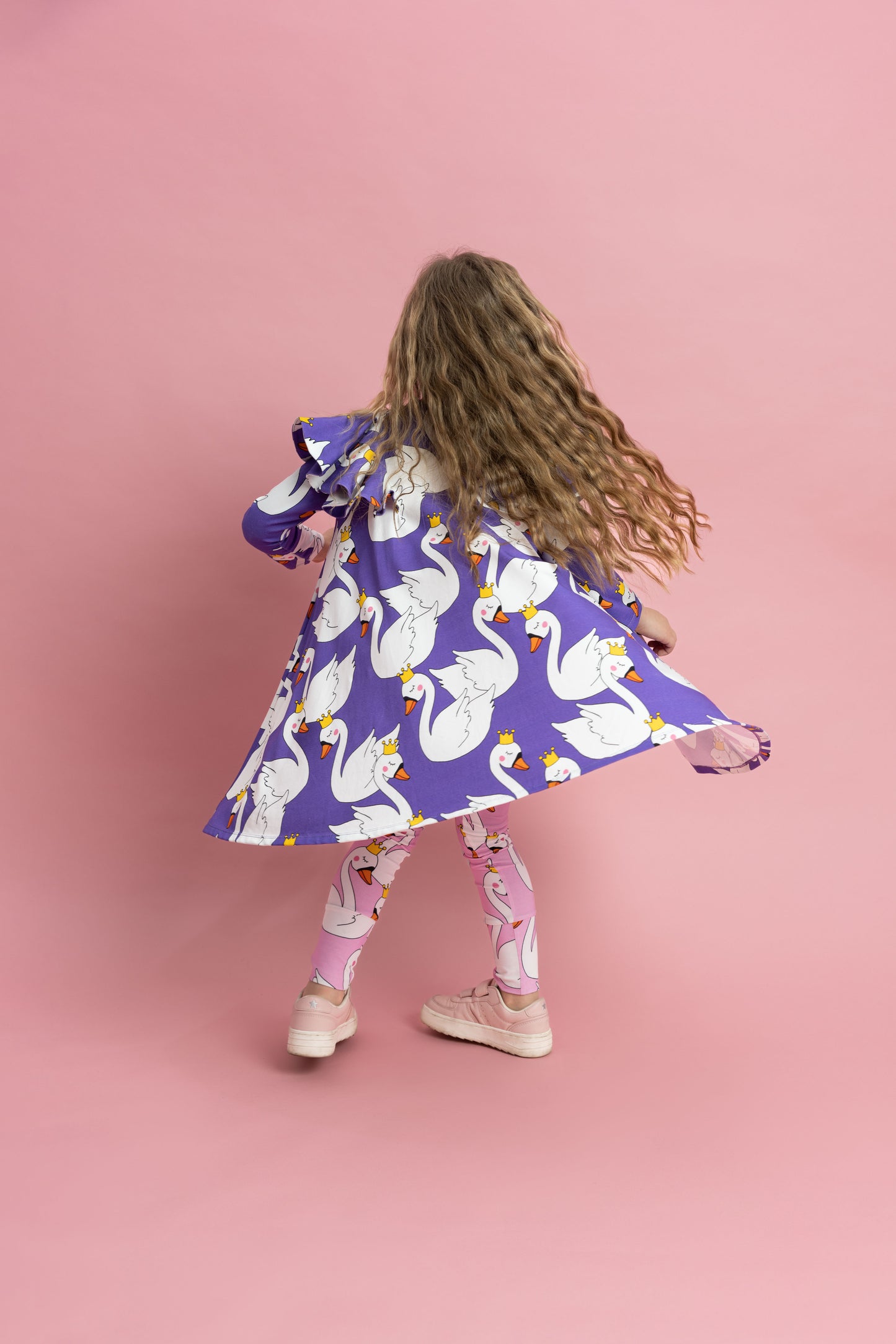 KUKUKID Pompom Kleid Swan violet