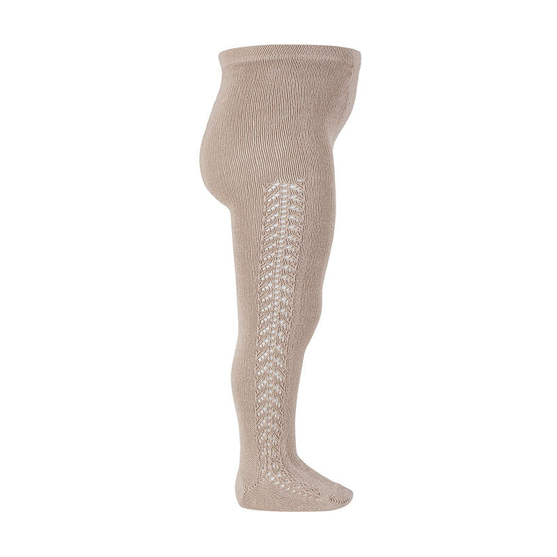 CONDOR Strumpfhose side openwork STONE