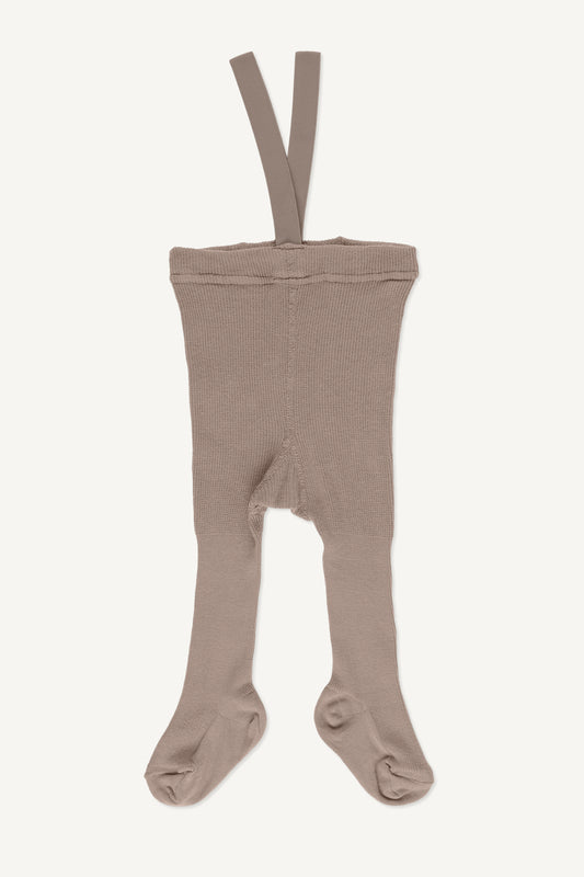 Strumpfhose mit Hosenträgern in beige