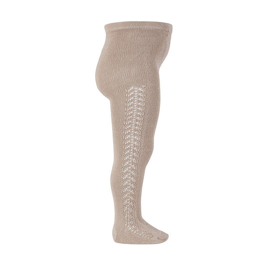 CONDOR Strumpfhose side openwork STONE